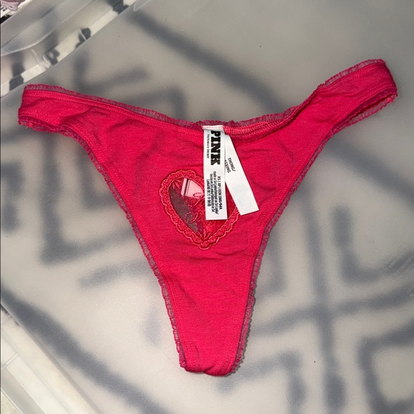 🩷PINK Victoria's Secret Heart Embroidered Panties - Pink hot stuff ❤️🔥 - Picture 2 of 5